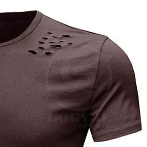 Camisetas de Diseño Moderno en Color Sólido, Camisetas con Efecto Desgastado de Tela Suave para Uso en Exteriores - Product Image 6