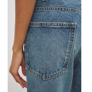 Pantalones vaqueros de pierna recta ajustados de cintura superalta no elásticos 100% algodón última moda Pantalones vaqueros de alta calidad para mujer - Product Image 5