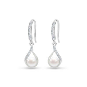 Pendientes de Perlas de Plata de Ley 925 de Primera Calidad para Mujeres y Niñas, Compre un Hermoso Accesorio de Joyería - Product Image 1