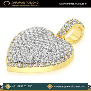 2025 Tendance 10K Or Massif Lab Grown Diamant Personnalisé Glacé Bubbly Border Coeur Pendentif Hip Hop Fine Jewelry pour la Saint Valentin - Product Image 3