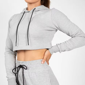 Wholesale Custom Unisex <b>Thermal</b> Pullover Long Sleeve Crop Hoodie Solid 100% Cotton Winter Breathable Zipper Design <b>Women</b> Men - Product Image 5