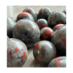 Superventas, esfera pulida de piedra de sangre africana, bola de cristal Real para protección, meditación, Reiki, amor, curación, Feng Shui a granel - Product Image 4