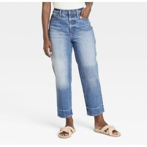 Jeans Donna Universali a Vita Super Alta Vintage Gamba Dritta Bootcut Svasati con Stampa Fantasia Lavaggio Medio XL Denim Lavabile - Product Image 1