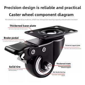ล้ออเนกประสงค์, ล้อเลื่อน ล้อเลื่อนเงียบขนาด 1.5 <span class=keywords><strong>2</strong></span> 3 นิ้ว แบบอเนกประสงค์, ลูกกลิ้งนำทาง, รอกขนาดเล็กสำหรับรถเข็น - Product Image 2