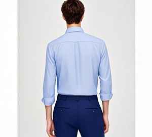 Chemises formelles pour hommes décontracté hommes plaine blanc à manches longues manteau vérifier mince travail en gros hommes chemises habillées - Product Image 2