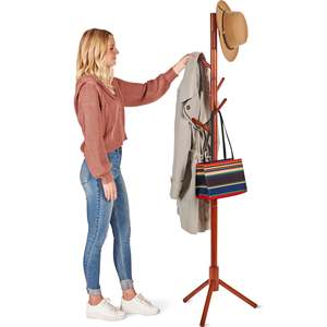 Appendiabiti Moderno in Legno con 6 Ganci, Autoportante, Arredamento per Soggiorno, per Casa o Hotel - Product Image 4