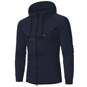 Custom Oversized full Zipper Solid <b>Colour</b> Hooded with Pockets Pullover Men Hoodies High Quality Casual Sports <b>Plain</b> Hoodie - Product Image 6