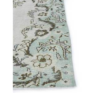 Tapis en laine noué à la main vert vintage, grand format, Pae-1488, motif médaillon abstrait rectangulaire pour la maison, le salon, le couloir - Tapis de chambre - Product Image 4