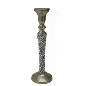 Portavelas de Lujo de Diseño en Hierro Plateado Mate con Acabado Pulido, Portavelas de Aluminio de la Mejor Calidad para Velas de Té, para Navidad - Product Image 3