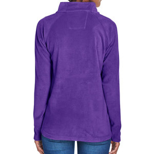 แจ็คเก็ตขนแกะไมโครซิปเต็มตัวสำหรับผู้หญิงสีม่วง,สไตล์แคมปัส - Product Image 2