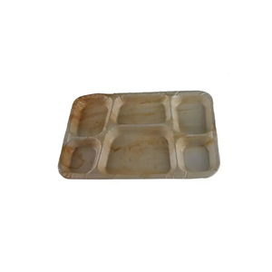Platos de hoja de palma biodegradables naturales de 35x25cm a granel, 6 compartimentos para eventos de boda y catering, servicio de comida - Product Image 2