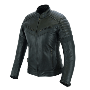 Veste moto en cuir noir pour femmes avec blindé Biker CE Protected Racing Veste moto en cuir pour femmes - Product Image 2
