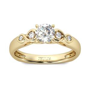 แหวนหมั้นทรงกลมแบบอินฟินิตี้ เจลูเลีย โรเดียมและทองคำชุบเงินสเตอร์ลิง - Product Image 1