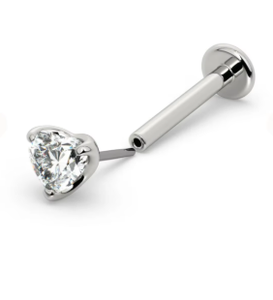 Lurba Jewels - Aretes Clásicos de Moda en Oro Blanco/Amarillo de 14K con Diamante Natural de 4 mm, Corte Corazón, Certificados, Unisex, Regalo, 2 Piezas - Product Image 2