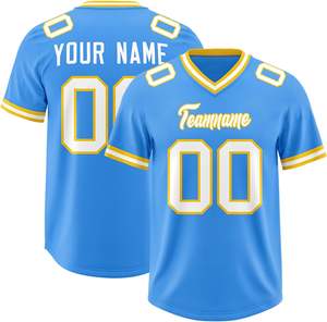 Maillots de football OEM à séchage rapide personnalisés tissu polyester à manches courtes maille rayures logo de l'équipe nom numéros impression par sublimation - Product Image 1