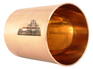 IndianArtVIila Vaso de cristal liso de bronce puro-260 ML para almacenamiento y bebida - Product Image 3