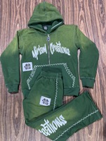 Conjunto de Dos Piezas de Felpa de Algodón Grueso Premium para Hombre, Estilo Urbano, Sudadera con Capucha y Pantalones Deportivos Personalizados con Logotipo Frontal, Cálidos y Cómodos