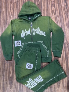 Ensemble deux pièces pour homme en molleton respirant de qualité supérieure, style streetwear, sweat-shirt et pantalon de survêtement personnalisés avec logo sur le devant, automne/hiver/printemps - Product Image 4