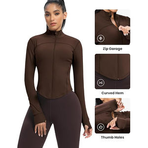 Chaqueta de Yoga para Mujer, Elástica, con Cierre Completo, Ligera, Suave, Atlética, de Nailon y Elastano, Mezcla Cómoda para Entrenamiento - Product Image 4