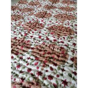 Edredón Reversible de Algodón Katha de Primera Calidad, 60 x <span class=keywords><strong>90</strong></span> Pulgadas, Estampado Floral, Jaipur Razai, Acolchado a Mano, Tradicional para el Hogar - Product Image 4