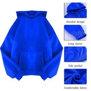 Sudaderas con capucha lisas de lana de otoño para mujer, sudaderas holgadas de manga larga de gran tamaño, sudaderas con capucha estampadas informales de moda personalizadas - Product Image 2