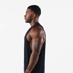 Camisetas sin mangas de poliéster para entrenamiento en el gimnasio para hombre Hip Hop estilo Formal sin mangas Stringer diseño de punto transpirable - Product Image 4