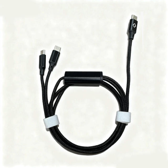 2025 New 60W 2-in-1 PVC USB-C Cable Dual USB C 3A Fast Charging Splitter for Multi-Device Charging Smartphone Laptop