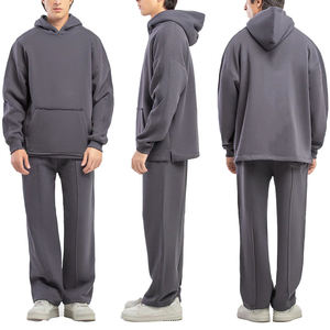 Conjunto Deportivo Informal de Dos Piezas con Sudadera con Capucha Gris Oscuro Personalizada, Ropa Deportiva, Marca Privada OEM Trackstar - Product Image 1