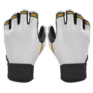 Nuevos GUANTES DE bating de cuero con puño corto de color negro, blanco y dorado, guantes de béisbol y softbol de la mejor calidad - Product Image 6