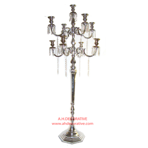 Tall Wedding <b>Candelabra</b> With Flower Bowl Silver Plated Metal <b>Candelabra</b> for Floor Decoration Unique Design Handmade Candle Stand - Product Image 2