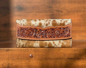Hand Tooled Carving <b>Wallet</b> Clutch Phone Case Stylish Cowhide Fur <b>Wallet</b> Multi Uses New Design Western Leather <b>Wallets</b> - Product Image 2