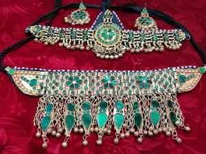 Magnifique ensemble de bijoux ethniques afghans en acier inoxydable pour femmes avec des perles colorées pour les mariages, les festivals, les célébrations, les fêtes - Product Image 5