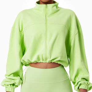 <b>Light</b> Weight Women Crop Top Hoodies Turtleneck, Zipper-<b>up</b> Short Hoodies for Woman Turtleneck, Zipper-<b>up</b> Short Hoodies for Woman - Product Image 4
