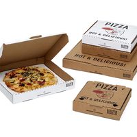 Boîtes à pizza imprimées en papier kraft, finition brillante ou mate, gaufrage, matériaux recyclés, forme personnalisable, finition mate