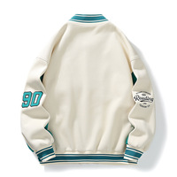 NOUVEAU VARSITY COLLEGE POUR HOMME VESTE PERSONNALISER LOGO BRODERIE BODY MANCHES HIGH SCHOOL VARSITY JACKET POLYESTER, LAINE, CUIR