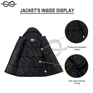 Manteaux d'hiver Veste longue et chaude avec capuche Parka matelassée décontractée Vestes coupe-vent pour les activités de plein air par temps froid - Product Image 5