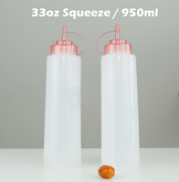Bouteilles à presser en plastique rechargeables faciles à large bouche avec bouchon de buse pour assaisonner les sauces Ketchup huile de vinaigrette miel