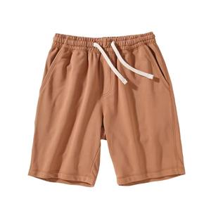 Los pantalones cortos deportivos informales para hombre más vendidos, logotipo personalizado, cordón grueso, algodón pesado, mezcla de poliéster, patrón sólido, ropa de gimnasio - Product Image 1