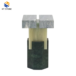 Taburete Otomano de Mármol Natural Acanalado para Sofá, Mueble de Ocio, Decoración del Hogar, Taburete de Cerámica con Textura de Mármol - Product Image 6