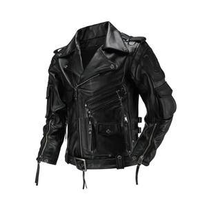 Chaqueta de moto de cuero Natural para hombre, capa superior, informal, Vintage, Retro, traje de moto, abrigo de cuero, fábrica - Product Image 3