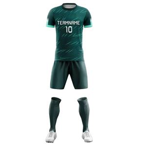Ensemble de maillots de football personnalisés OEM, imprimés par transfert thermique, col en V, séchage rapide, polyester léger, tenue de football pour club, uniforme de football pour hommes - Product Image 2