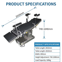 Table d'opération chirurgicale électrique à cinq commandes CH-T200, translation longitudinale, transparente aux rayons X, en acier inoxydable 304, lit d'opération