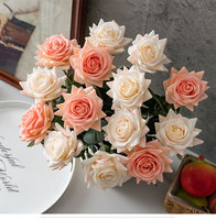 Vente en gros de roses artificielles au toucher réel, fleurs artificielles durables, arrangements floraux de mariage, bouquets de mariée, imperméables, style européen