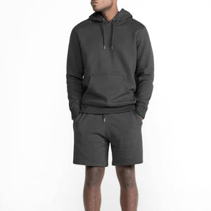 Sweat à capuche d'hiver pour homme, coupe ajustée, 100% coton, de bonne qualité, gaufré, brodé, élégant, polaire, uni, teinture unie - Product Image 4