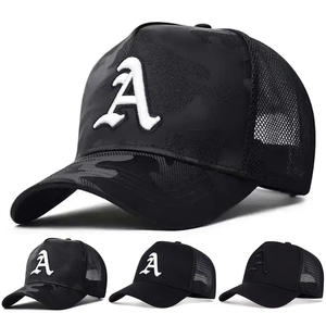Casquette de baseball-Casquette de camionneur noire avec dos en maille légère et réglable pour les sports de plein air Chapeau décontracté en polyester respirant - Product Image 5