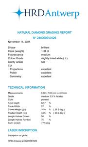 B2B D'Vins Jewels para GIA Certified 1,34 CT Loose White Natural Round Diamond J Color FL FLOW Pureza EX Cut Pulido - Product Image 2