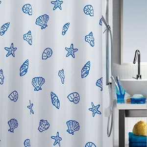 Collezione Spirella Concha, Tenda da Doccia in Tessuto 180 x 200, 100% Poliestere, Blu - Product Image 2