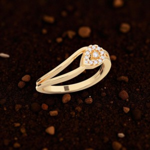 Juego de puntas de diamante de corte redondo de moissanita de 0,08 quilates, anillo elegante y romántico hecho en oro sólido de 10K, 14K, 18K - Product Image 5