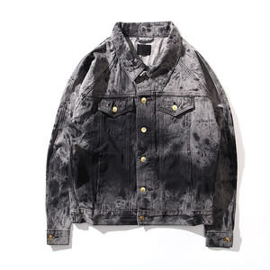 Ventes en gros OEM, veste en jean surdimensionnée pour homme, délavée, personnalisée, veste bomber en jean délavée à l'acide pour homme, Guangzhou - Product Image 5