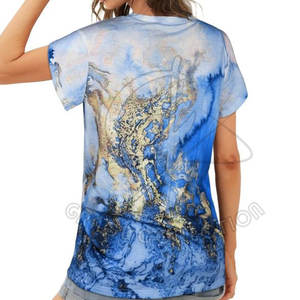 Camiseta de moda de verano de gran tamaño para mujer con decoración de agujeros única Embalaje personalizado y logotipo personalizado de nuevo diseño - Product Image 5